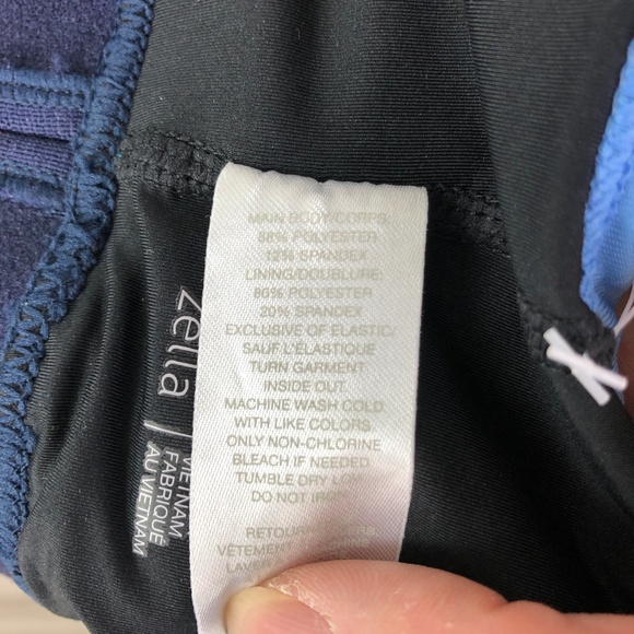 Z by Zella Sports Bra in Navy Peacock in Blue and Yellow Accents - Picture 9 of 9